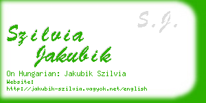 szilvia jakubik business card